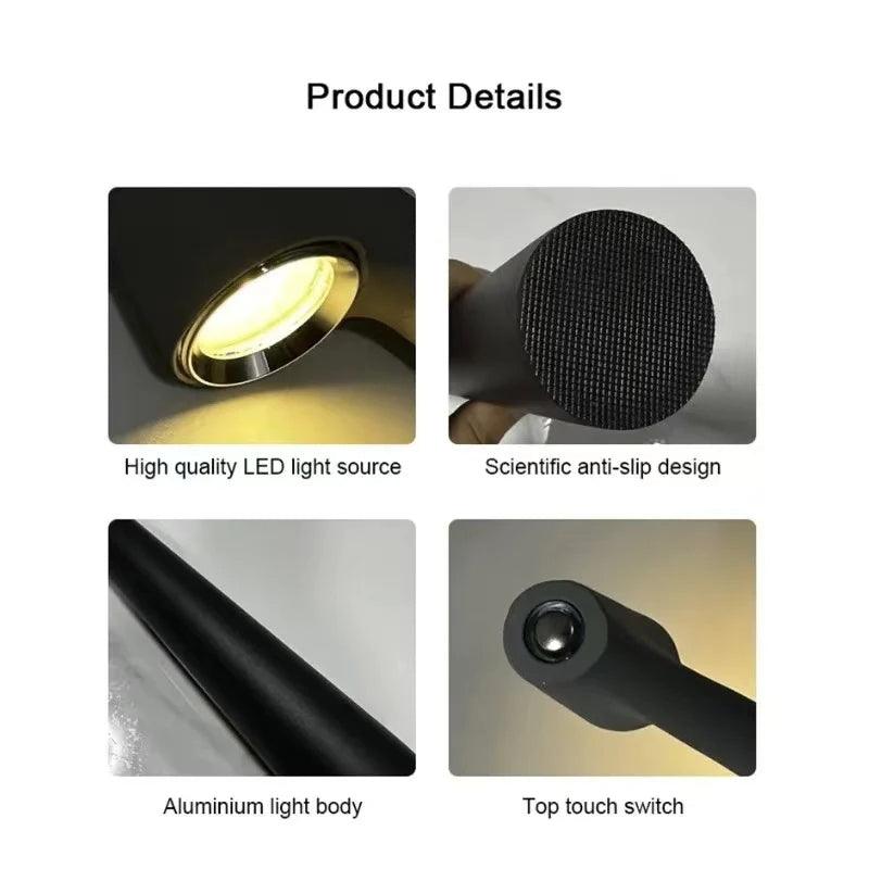 Minimal Dimming USB Chargable Reading Table Lamp │ Modern Small Wireless Portable Light - Besontique Home