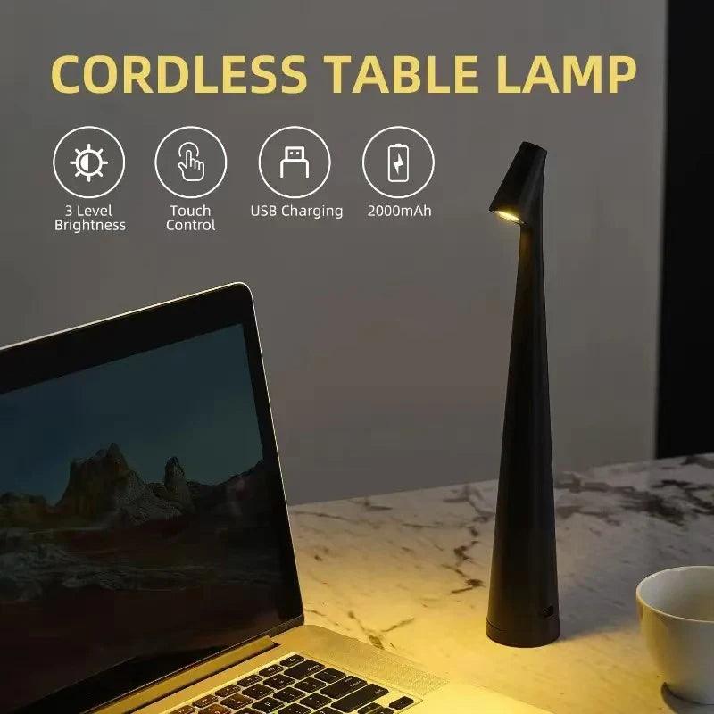 Minimal Dimming USB Chargable Reading Table Lamp │ Modern Small Wireless Portable Light - Besontique Home