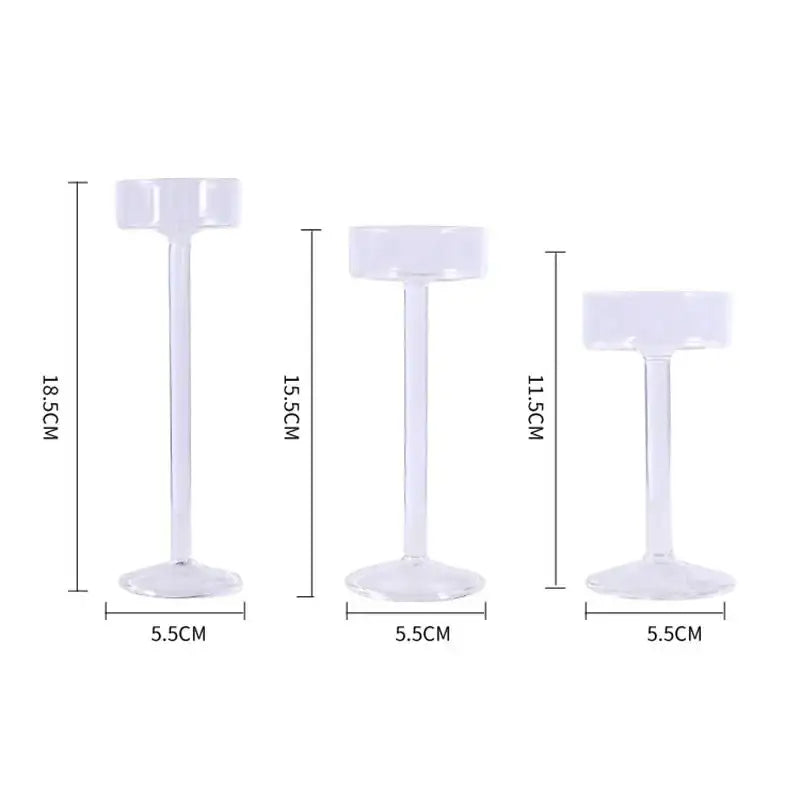 minimal-glass-candlesticks-candle-holder-set-modern-nordic-transparent-tall-candle-stand-besontique-home-15104 - Besontique Home