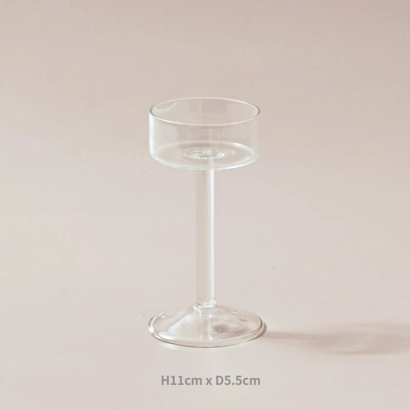 Minimal Glass Candlesticks Candle Holder Set │ Modern Nordic Transparent Tall Candle Stand - Besontique Home