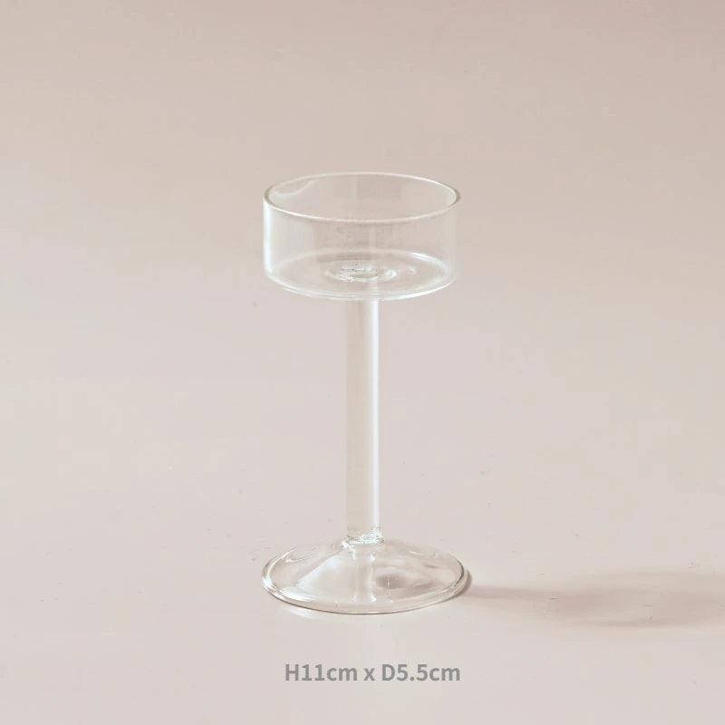 Minimal Glass Candlesticks Candle Holder Set │ Modern Nordic Transparent Tall Candle Stand - Besontique Home