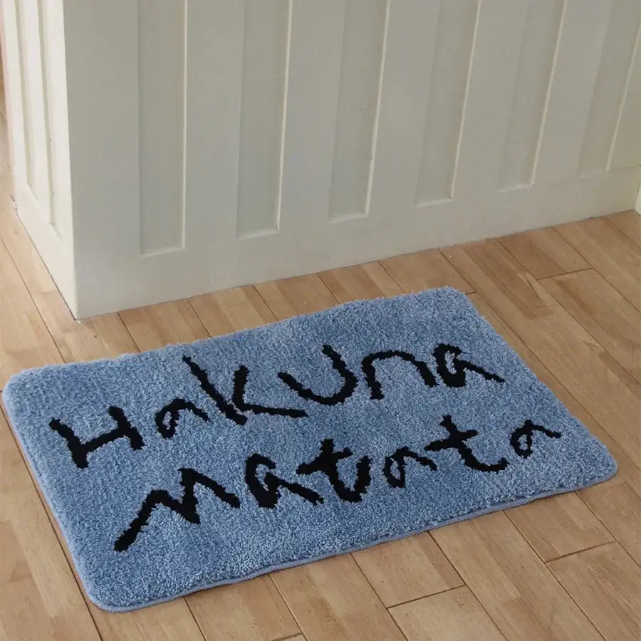 minimal-hakuna-matata-letter-tufting-floor-mat-modern-soft-decorative-anti-slip-aesthetic-rug-besontique-home-74461 - Besontique Home