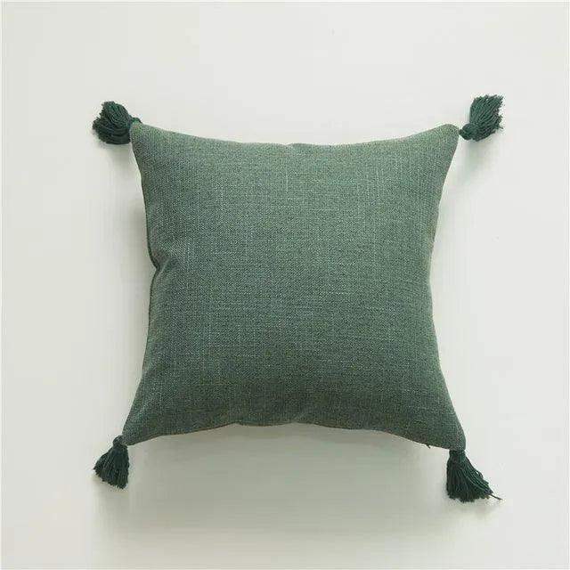 Minimal Linen Cushion Cover with Tassels - Besontique Home