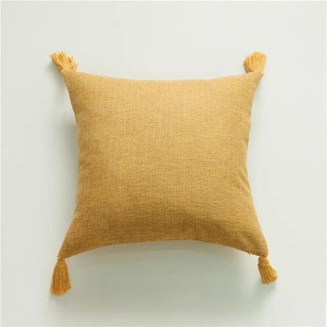 Minimal Linen Cushion Cover with Tassels - Besontique Home