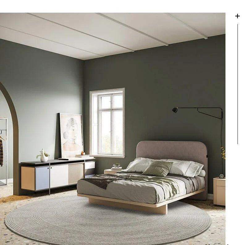 Minimal Natural Wool Round Carpet │ Hand Woven Living Room Bedroom Rug - Besontique Home