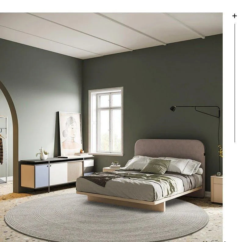 Minimal Natural Wool Round Carpet │ Hand Woven Living Room Bedroom Rug - Besontique Home