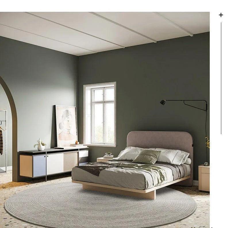 Minimal Natural Wool Round Carpet │ Hand Woven Living Room Bedroom Rug - Besontique Home