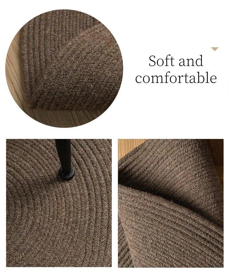 Minimal Natural Wool Round Carpet │ Hand Woven Living Room Bedroom Rug - Besontique Home