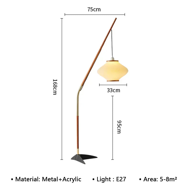 Minimal Nordic style Japandi Tall Floor Lamp Light - Besontique Home