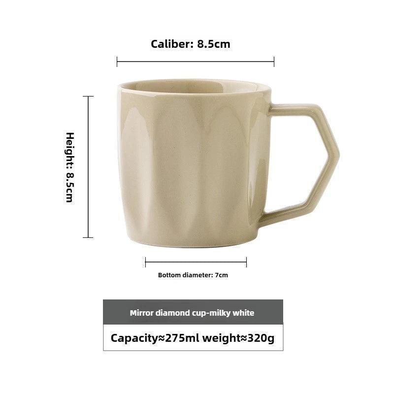 Minimal Retro Mug Cup with Anti-scald Handle β Modern Simple Design Ceramic Kitchenware - Besontique Home