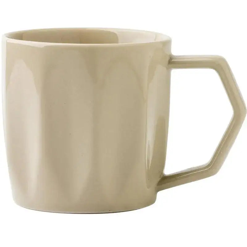 Minimal Retro Mug Cup with Anti-scald Handle │ Modern Simple Design Ceramic Kitchenware - Besontique Home