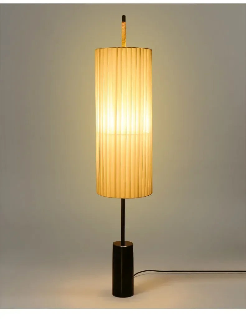 Minimalist Fabric Marble Floor Lamp │ Modern Retro Art LED Home Mood Tall Stand Light - Besontique Home