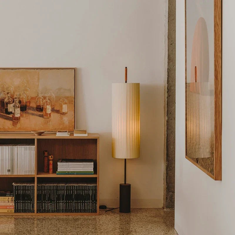 Minimalist Fabric Marble Floor Lamp │ Modern Retro Art LED Home Mood Tall Stand Light - Besontique Home