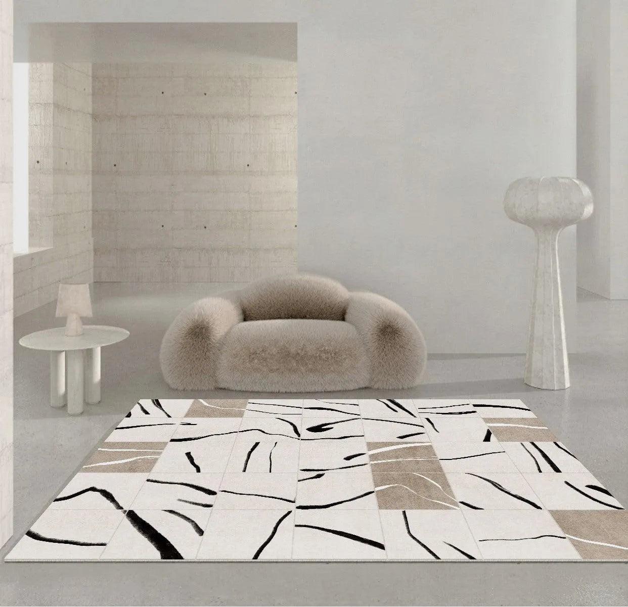 Minimalist High-end Fluffy Soft Rugs │ Modern Oriental Large Area Decorative Carpet - Besontique Home