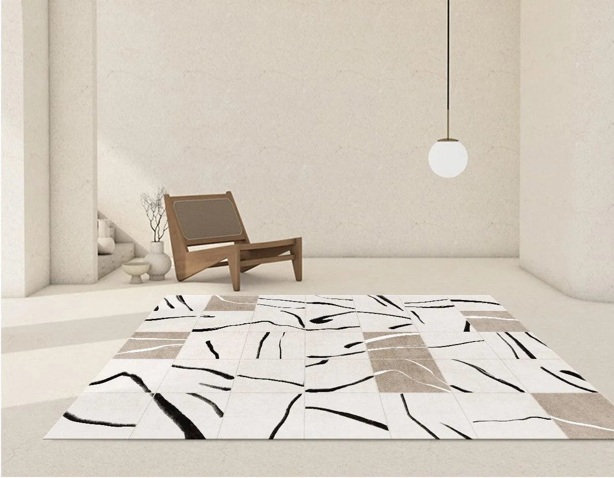 Minimalist High-end Fluffy Soft Rugs │ Modern Oriental Large Area Decorative Carpet - Besontique Home