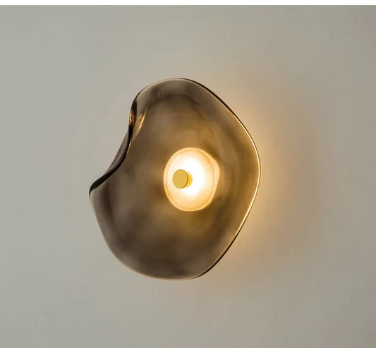 Minimalist Nordic Irregular Glass Wall Lamp | Postmodern Creative Circular Light - Besontique Home