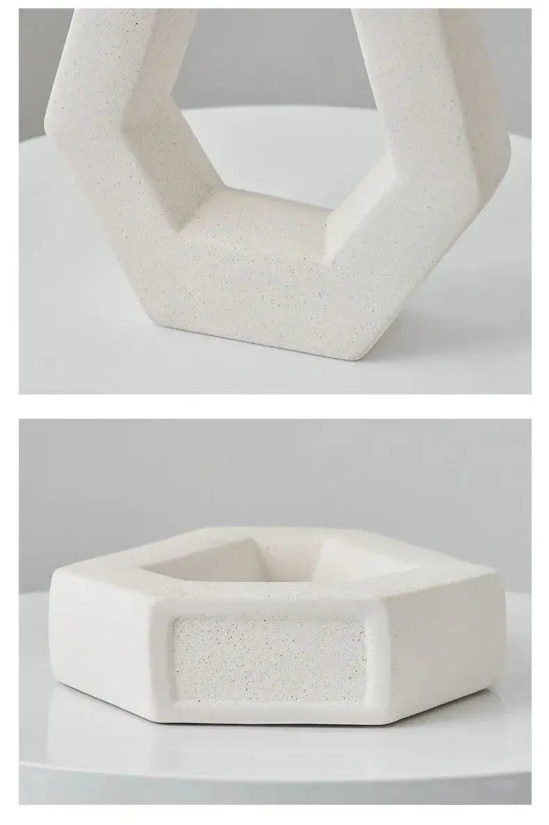 modern-abstract-art-ceramic-vase-minimal-geometric-hexagonal-table-decor-pot-set-besontique-home-39880 - Besontique Home