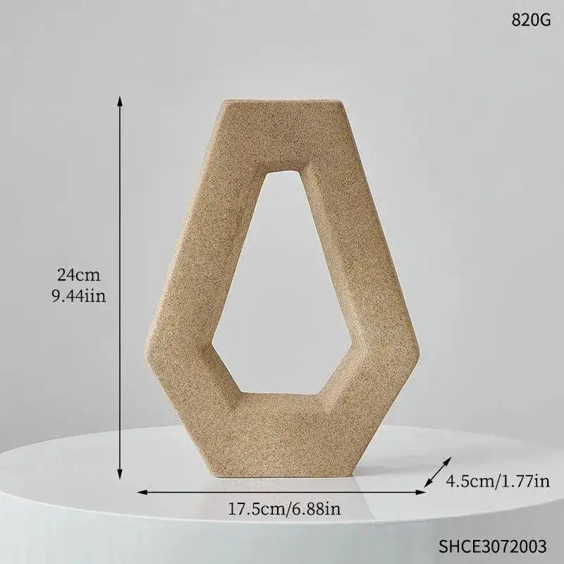 modern-abstract-art-ceramic-vase-minimal-geometric-hexagonal-table-decor-pot-set-besontique-home-71269 - Besontique Home