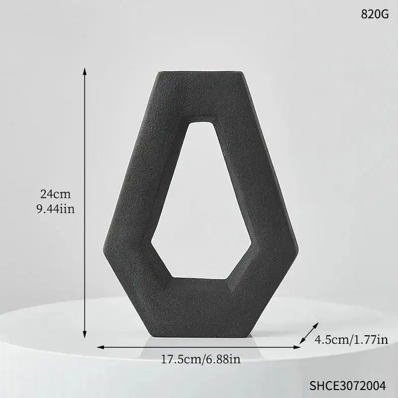 modern-abstract-art-ceramic-vase-minimal-geometric-hexagonal-table-decor-pot-set-besontique-home-78127 - Besontique Home