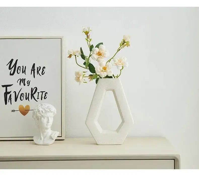 modern-abstract-art-ceramic-vase-minimal-geometric-hexagonal-table-decor-pot-set-besontique-home-86173 - Besontique Home