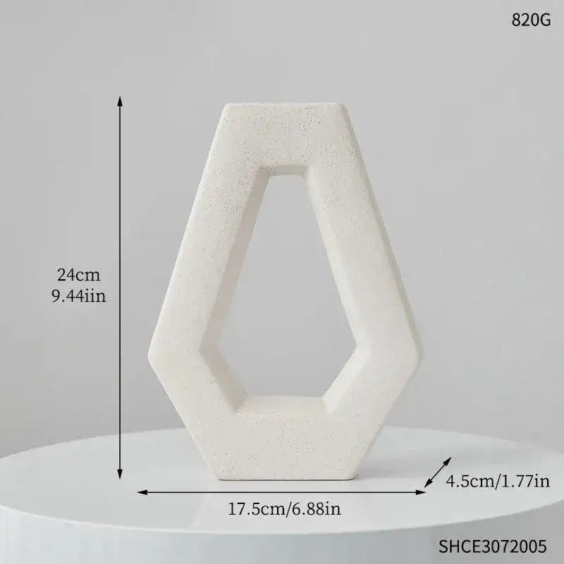 modern-abstract-art-ceramic-vase-minimal-geometric-hexagonal-table-decor-pot-set-besontique-home-97784 - Besontique Home