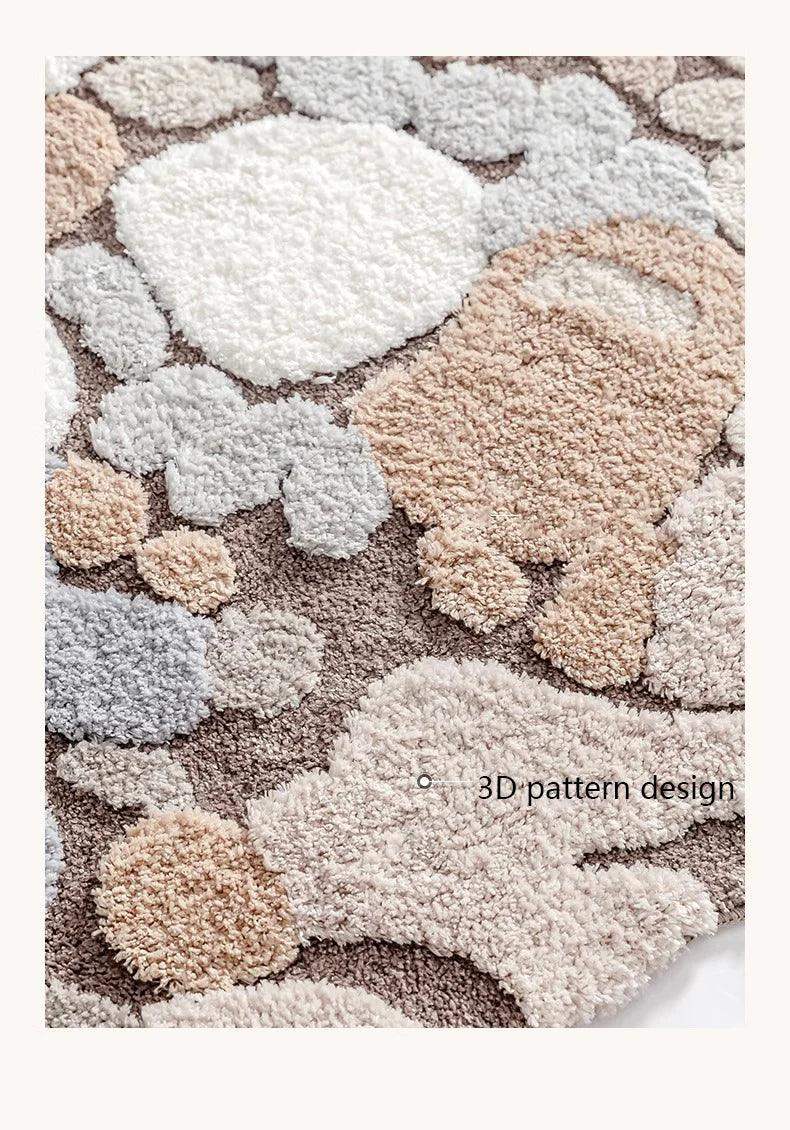 Modern Abstract Art Soft High-Quality Tufting Area Rug │ Irregular Design Fluffy Floor Bedroom Carpet - Besontique Home