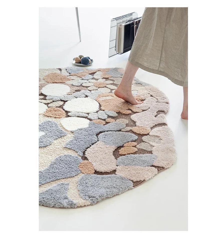 Modern Abstract Art Soft High-Quality Tufting Area Rug β Irregular Design Fluffy Floor Bedroom Carpet - Besontique Home