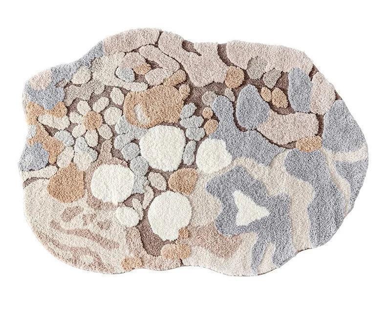 Modern Abstract Art Soft High-Quality Tufting Area Rug │ Irregular Design Fluffy Floor Bedroom Carpet - Besontique Home