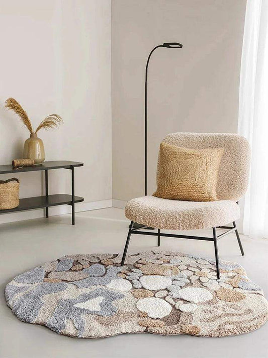 Modern Abstract Art Soft High-Quality Tufting Area Rug │ Irregular Design Fluffy Floor Bedroom Carpet - Besontique Home