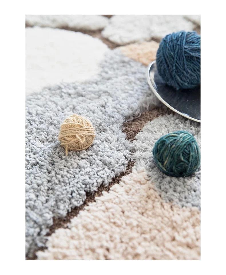 Modern Abstract Art Soft High-Quality Tufting Area Rug β Irregular Design Fluffy Floor Bedroom Carpet - Besontique Home