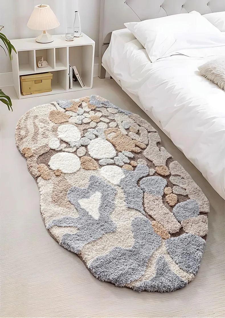 Modern Abstract Art Soft High-Quality Tufting Area Rug β Irregular Design Fluffy Floor Bedroom Carpet - Besontique Home
