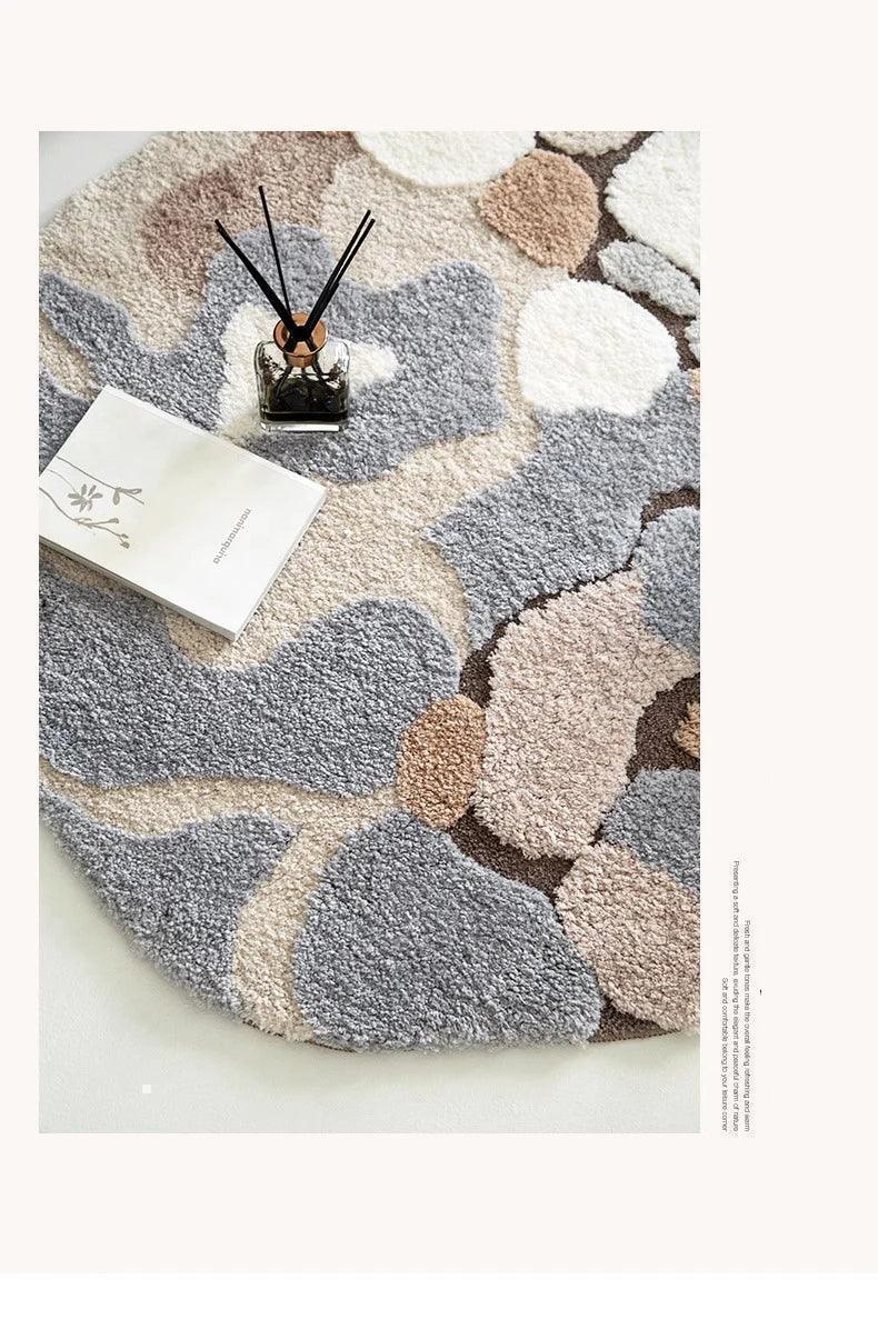 Modern Abstract Art Soft High-Quality Tufting Area Rug β Irregular Design Fluffy Floor Bedroom Carpet - Besontique Home