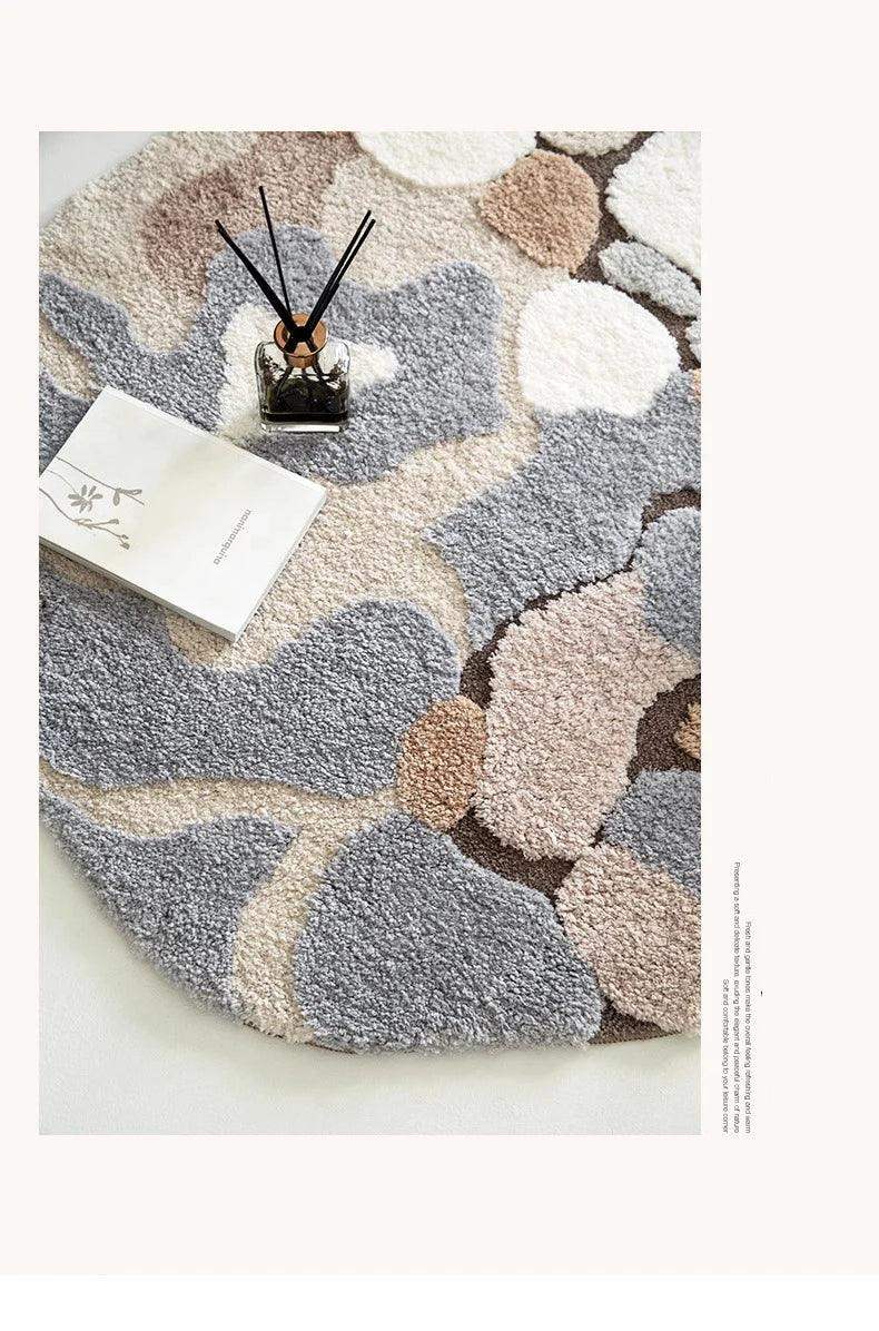 Modern Abstract Art Soft High-Quality Tufting Area Rug │ Irregular Design Fluffy Floor Bedroom Carpet - Besontique Home