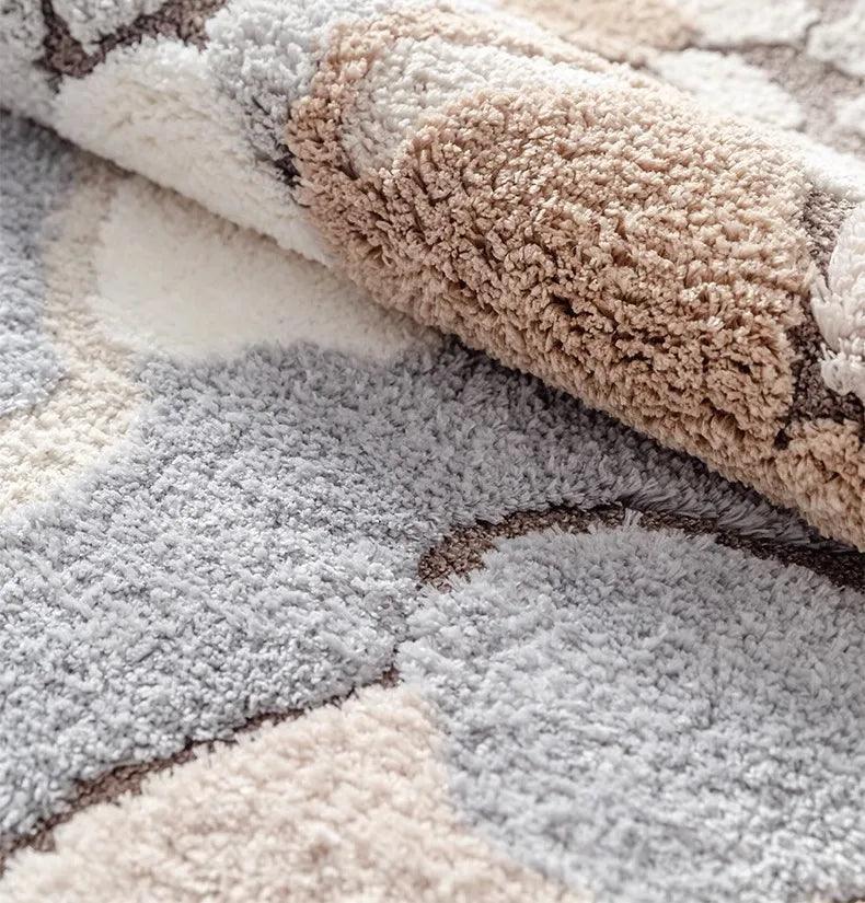 Modern Abstract Art Soft High-Quality Tufting Area Rug β Irregular Design Fluffy Floor Bedroom Carpet - Besontique Home