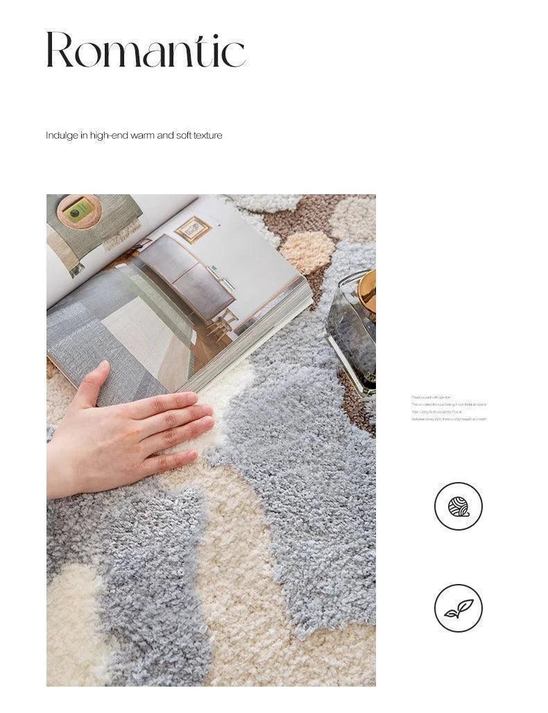 Modern Abstract Art Soft High-Quality Tufting Area Rug β Irregular Design Fluffy Floor Bedroom Carpet - Besontique Home
