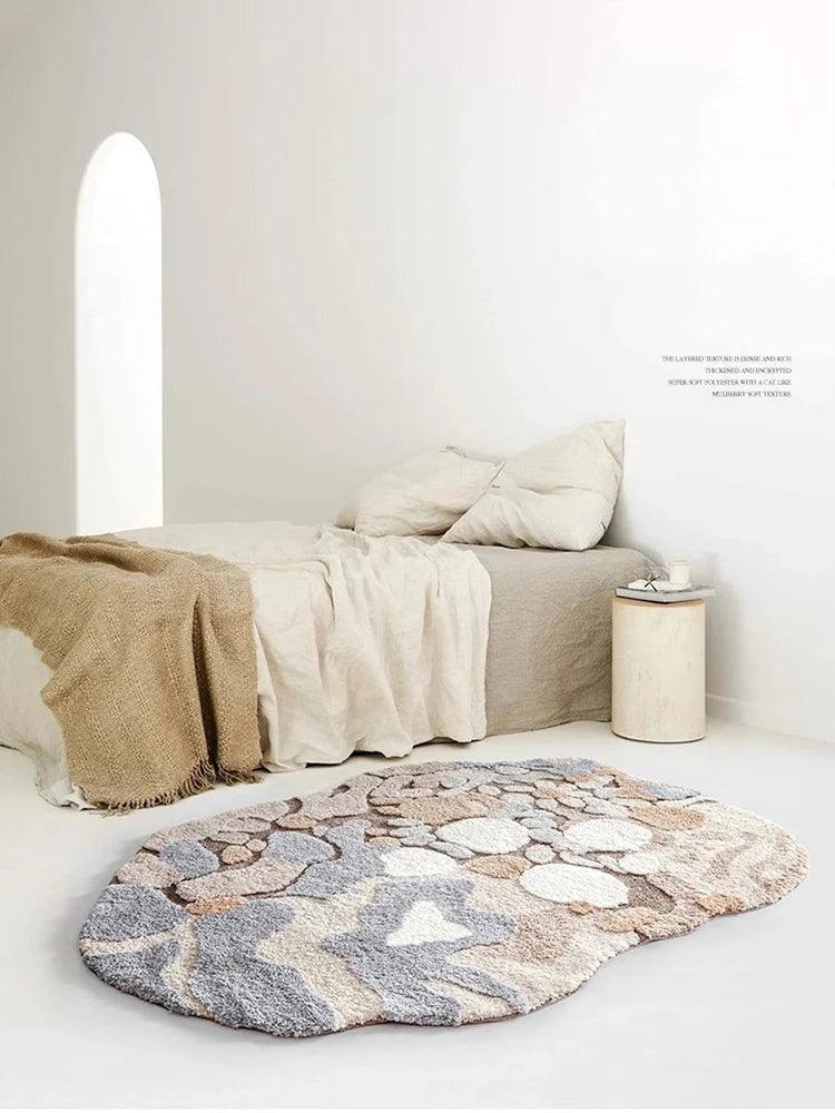 Modern Abstract Art Soft High-Quality Tufting Area Rug β Irregular Design Fluffy Floor Bedroom Carpet - Besontique Home