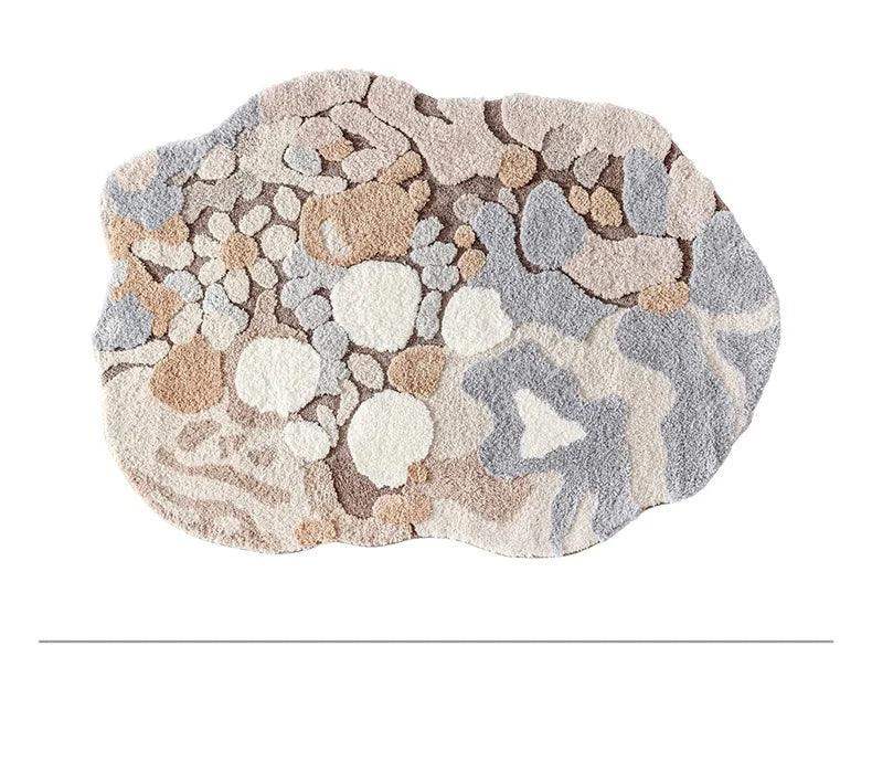 Modern Abstract Art Soft High-Quality Tufting Area Rug │ Irregular Design Fluffy Floor Bedroom Carpet - Besontique Home