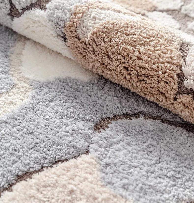 Modern Abstract Art Soft High-Quality Tufting Area Rug │ Irregular Design Fluffy Floor Bedroom Carpet - Besontique Home