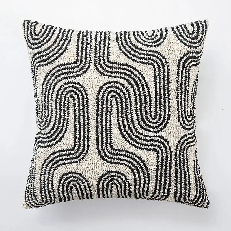 modern-abstract-embroidered-cushion-cover-geometric-beige-black-tufted-throw-pillow-covers-decorative-pillowcase-besontique-home-11382 - Besontique Home