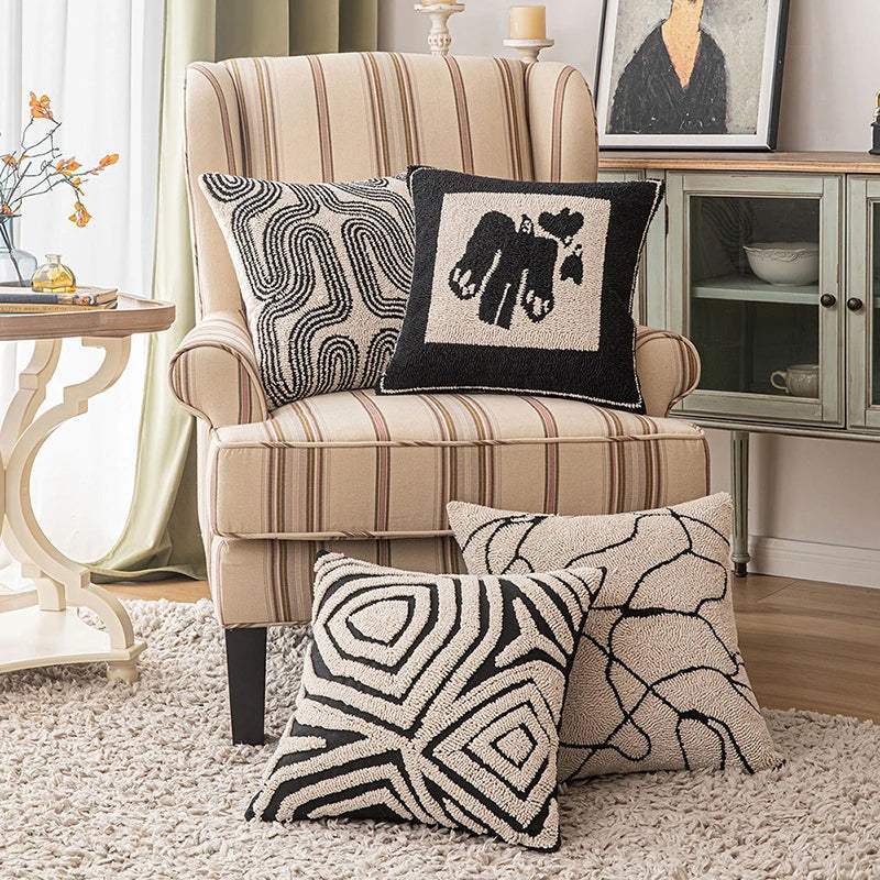 modern-abstract-embroidered-cushion-cover-geometric-beige-black-tufted-throw-pillow-covers-decorative-pillowcase-besontique-home-29493 - Besontique Home