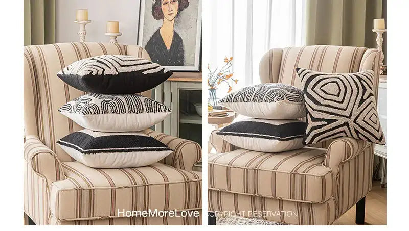 modern-abstract-embroidered-cushion-cover-geometric-beige-black-tufted-throw-pillow-covers-decorative-pillowcase-besontique-home-37350 - Besontique Home