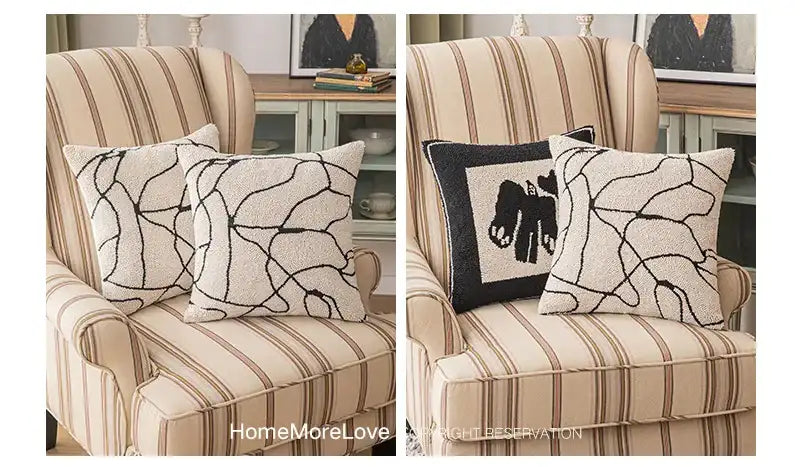 modern-abstract-embroidered-cushion-cover-geometric-beige-black-tufted-throw-pillow-covers-decorative-pillowcase-besontique-home-38029 - Besontique Home