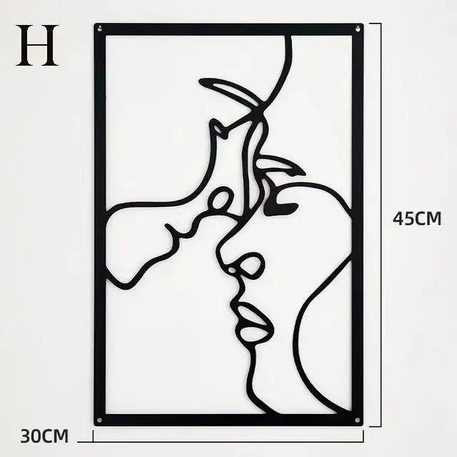 modern-abstract-female-black-line-silhouette-metal-art-nordic-woman-iron-wall-hanging-decor-ornament-besontique-home-14543 - Besontique Home