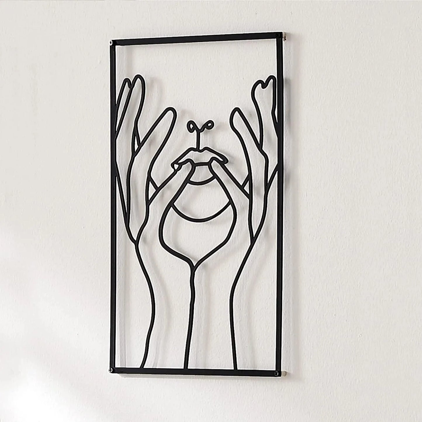 Modern Abstract Female Black Line Silhouette Metal Art │ Nordic Woman Iron Wall Hanging Decor Ornament - Besontique Home