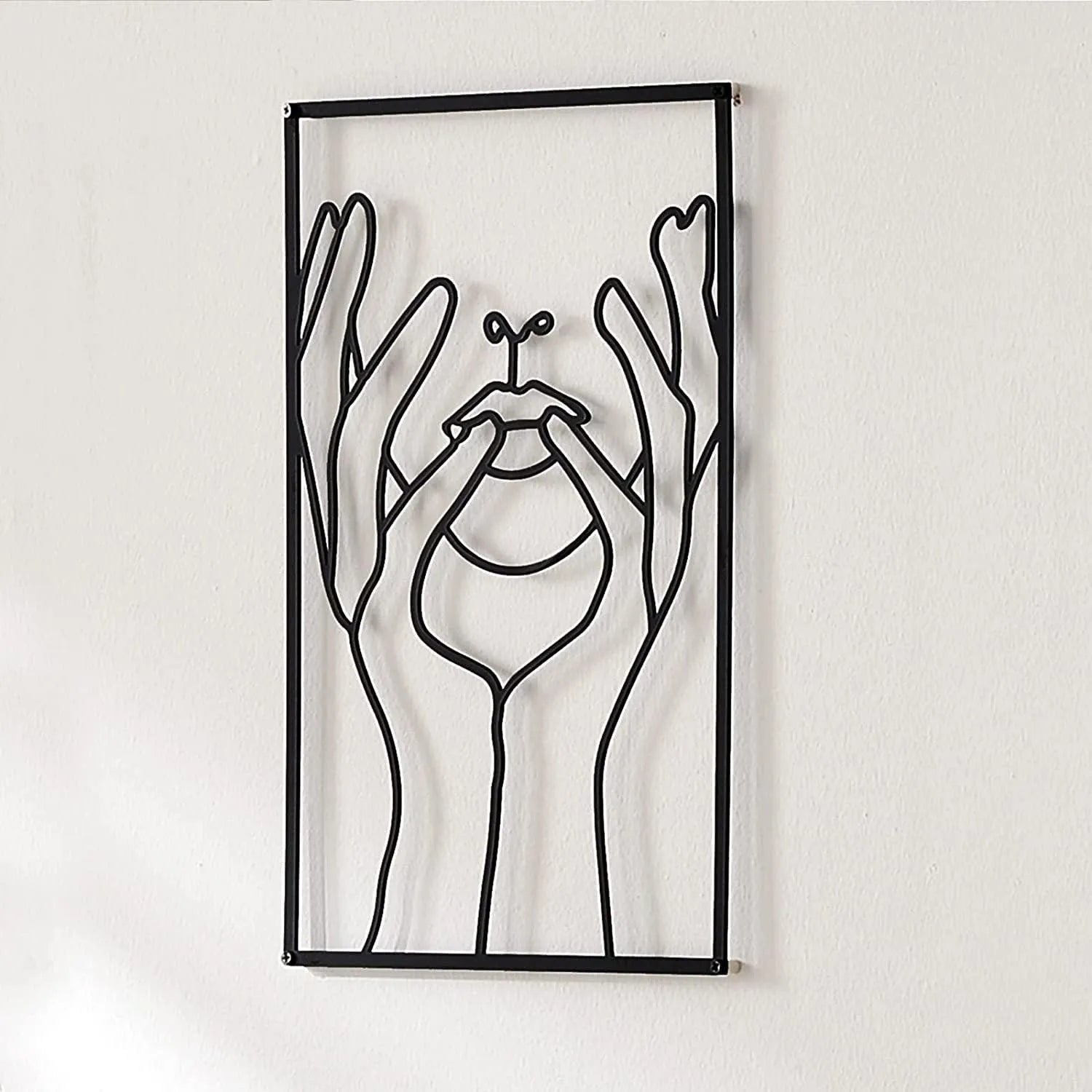 Modern Abstract Female Black Line Silhouette Metal Art │ Nordic Woman Iron Wall Hanging Decor Ornament - Besontique Home