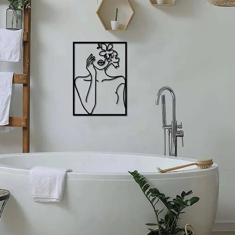 modern-abstract-female-black-line-silhouette-metal-art-nordic-woman-iron-wall-hanging-decor-ornament-besontique-home-57584 - Besontique Home