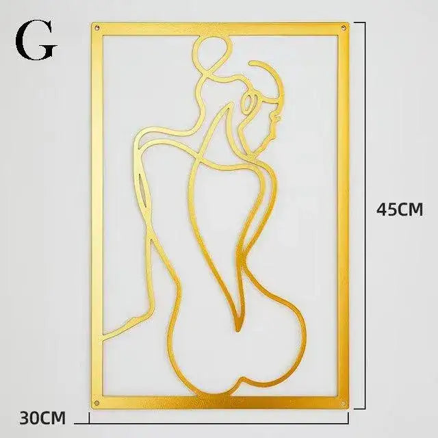 modern-abstract-female-gold-line-silhouette-metal-art-nordic-woman-iron-wall-hanging-decor-ornament-besontique-home-26275 - Besontique Home