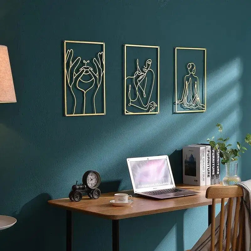 modern-abstract-female-gold-line-silhouette-metal-art-nordic-woman-iron-wall-hanging-decor-ornament-besontique-home-33385 - Besontique Home