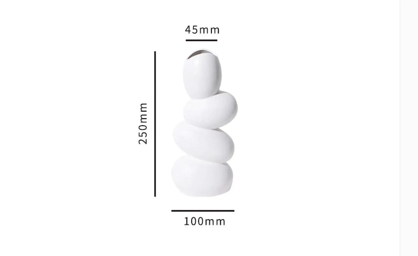 Modern Art Sculpture Egg Shape Vase │ Minimal White Decorative Pot - Besontique Home