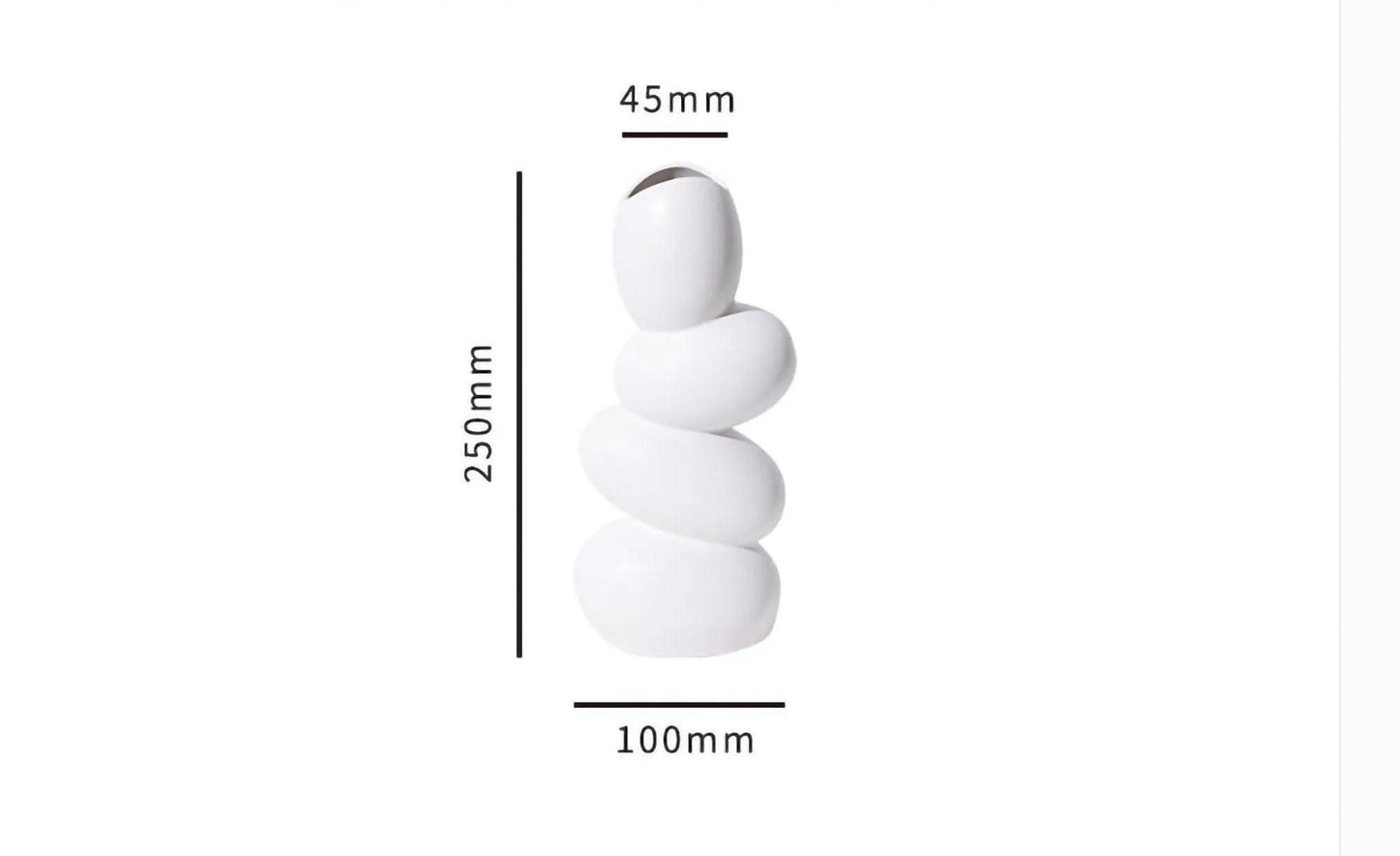Modern Art Sculpture Egg Shape Vase │ Minimal White Decorative Pot - Besontique Home